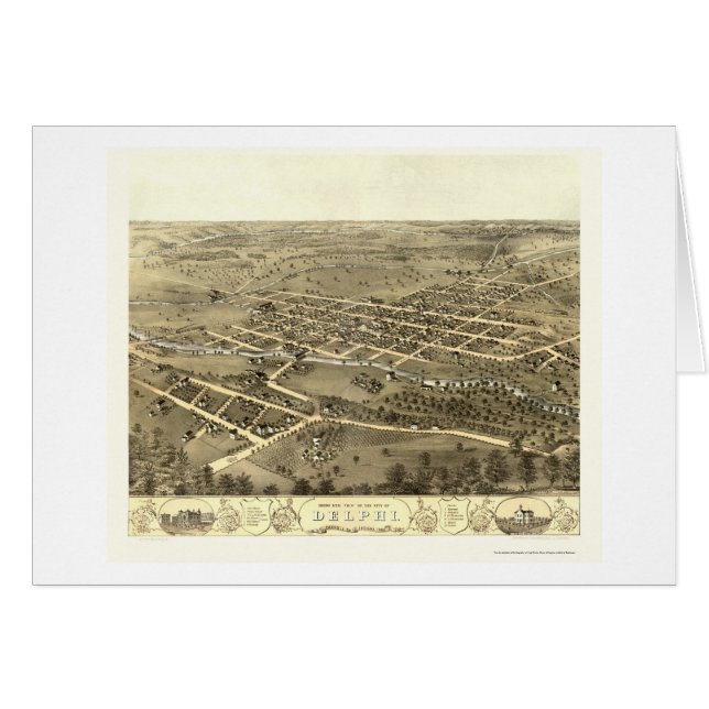 Delphi, IN Panoramic Map - 1868 (Front Horizontal)
