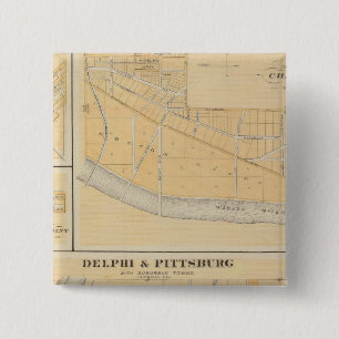 Delphi & Pittsburg with suburban towns 15 Cm Square Badge