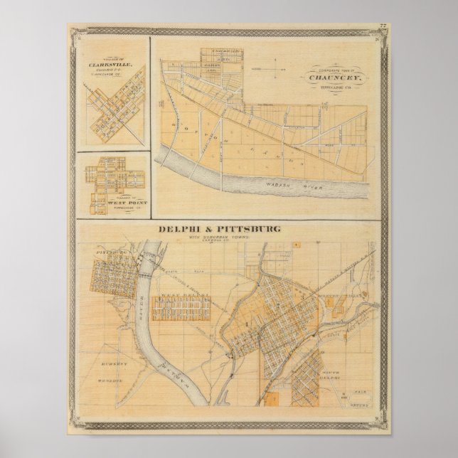 Delphi & Pittsburg with suburban towns Poster (Front)