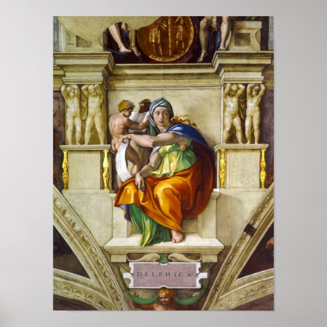 Delphic Sibyl by Michelangelo Poster (Front)
