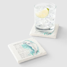 Delphinapterus Leucas Beluga Whale Stone Coaster