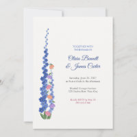 Delphinium and Sweet Pea Garden Wedding Invite