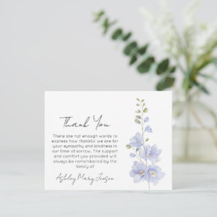 Delphinium   Bereavement Thank You Card 