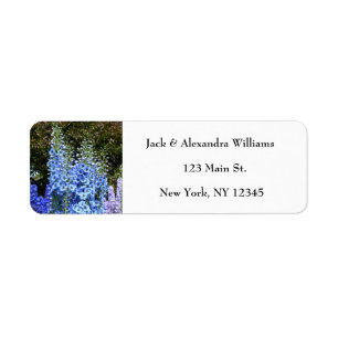 Delphinium Blue Rustic Floral Return Address  Label