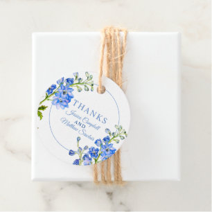 Delphinium blue watercolor thank you favor wedding favour tags