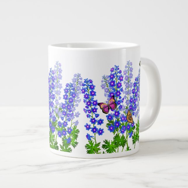 Delphinium Butterfly Garden Jumbo Mug (Front Right)