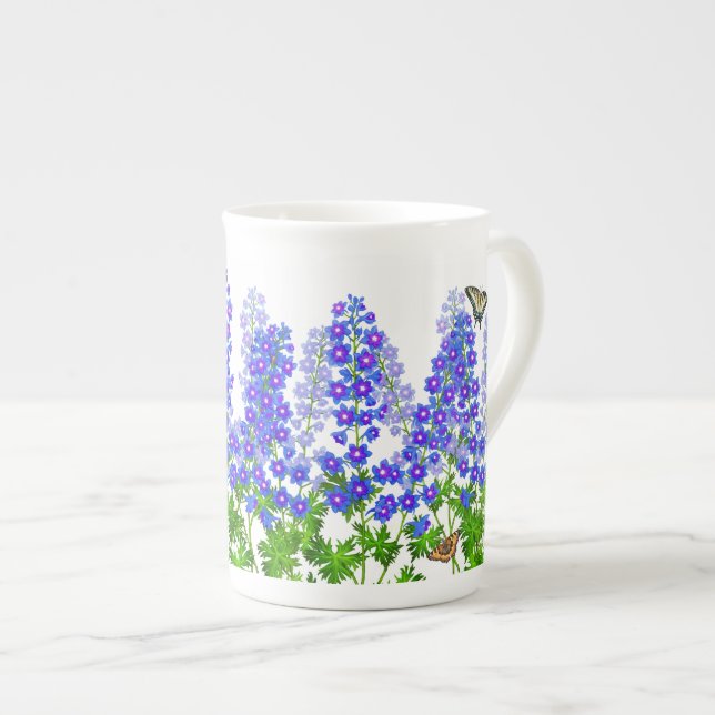 Delphinium Larkspur Butterfly Garden Mug (Front Right)