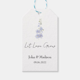Delphinium Let love grow wedding seed Gift Tags