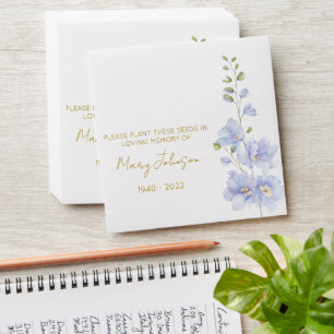 Delphinium Simple Memorial Seed Envelope
