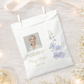 Delphinium | Simple Photo Funeral Seed Favour Bag