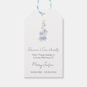Delphinium Simple Seed Packet Funeral Gift Tags