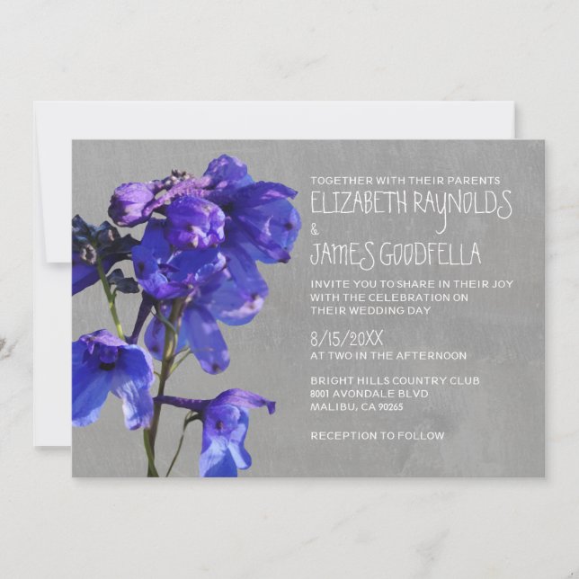 Delphinium Wedding Invitations (Front)