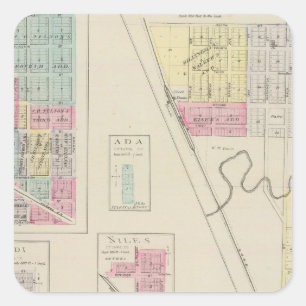Delphos, Bennington, Ada, Verdi, Niles, Kansas Square Sticker