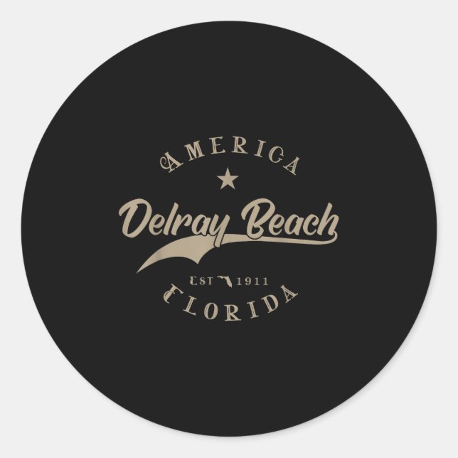 Delray Beach Fl _ Florida  Classic Round Sticker (Front)