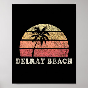 Delray Beach Fl Vintage 70s Retro Throwback Design Poster