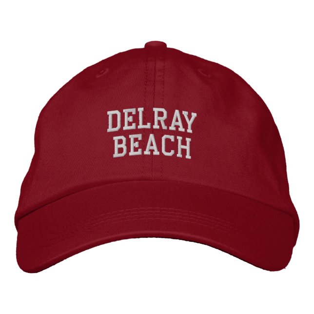 Delray Beach Florida Embroidered Baseball Hat (Front)