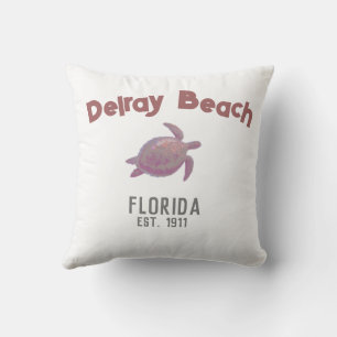 Delray Beach Florida, Sea Turtle, throw pillow