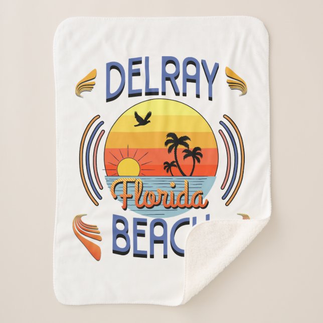 Delray Beach, Florida Sherpa Blanket (Front)