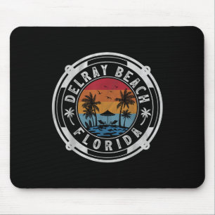 Delray Beach Florida Summer Vacation Vintage Sunse Mouse Pad