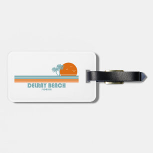 Delray Beach Florida Sun Palm Trees Luggage Tag