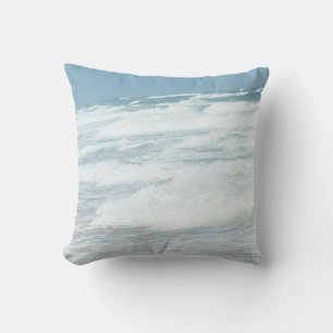 Delray Beach Waves Under Bright Blue Sky Cushion