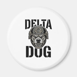 Delta Dog Bulldog Helmet Vintage Engraving Design_ Magnet