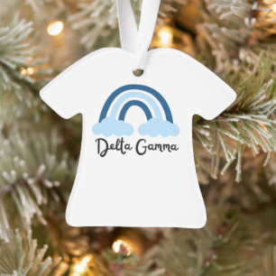 Delta Gamma Greek Sorority Blue Monochrome Rainbow Ornament