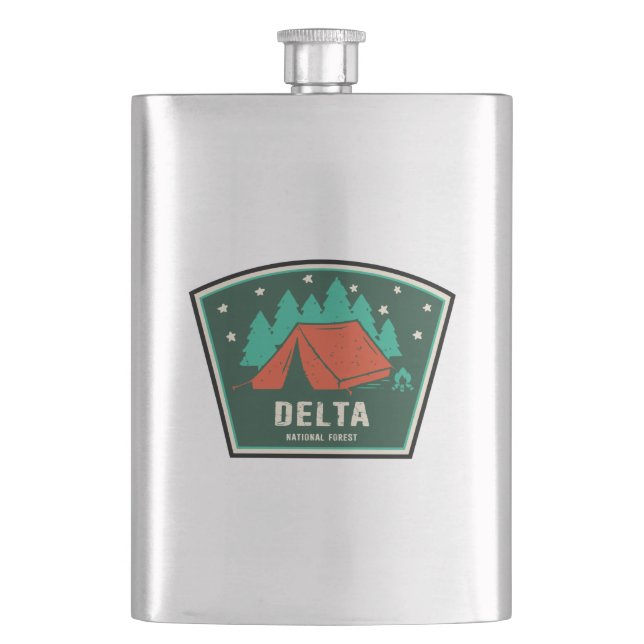 Delta National Forest Camping Hip Flask (Front)