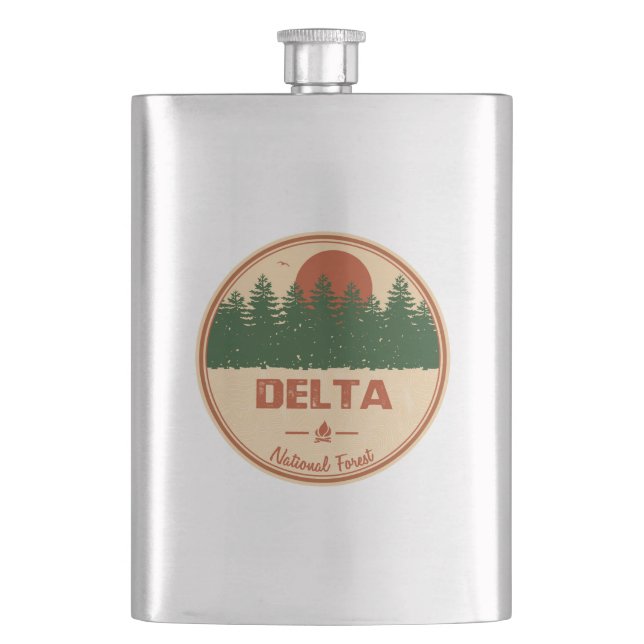 Delta National Forest Hip Flask (Front)