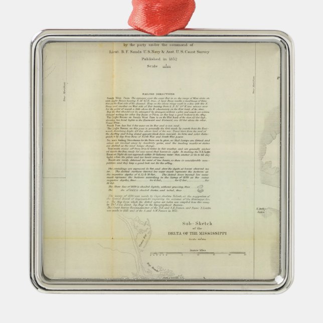 Delta of the Mississippi Metal Tree Decoration (Front)