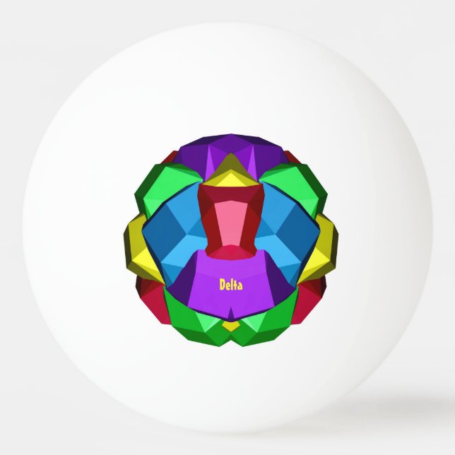 DELTA ~ POLYHEDRON ~ Multicoloured ~ Ping Pong Ball (Back)