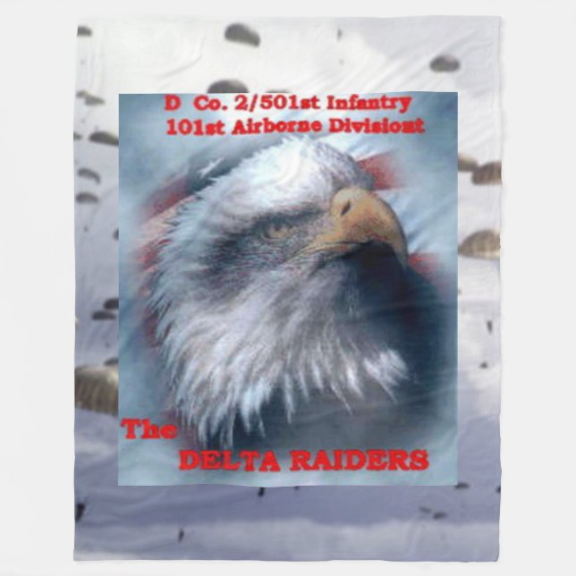 DELTA RAIDERS with EAGLE Fleece Blanket (Front)