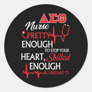 Delta Sigma Theta Sorority Nurse  Classic Round Sticker