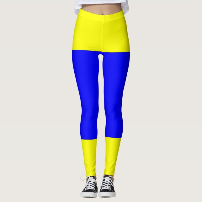 Delta Yellow Blue Leggings (Front)