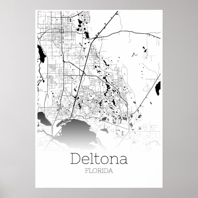 Deltona Map - Florida - City Map Poster (Front)