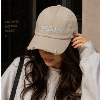 Delulu Aesthetic Typography Embroidered Hat