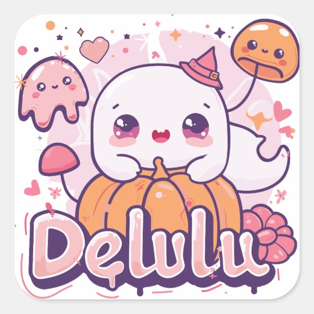 Delulu  | ExDesigner | Halloween Square Sticker (Front)