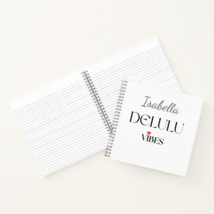 Delulu Vibes, Funny Aesthetic Quote Gift Notebook