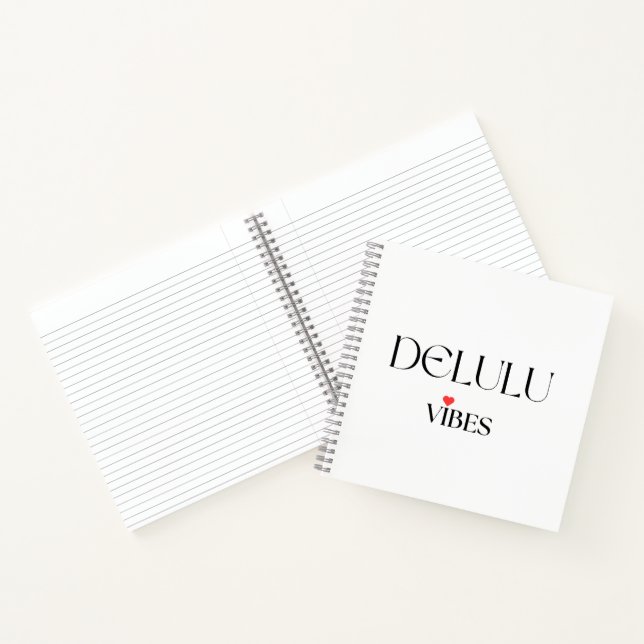 Delulu Vibes, Funny Esthetic Quote Gift Notebook (Inside)
