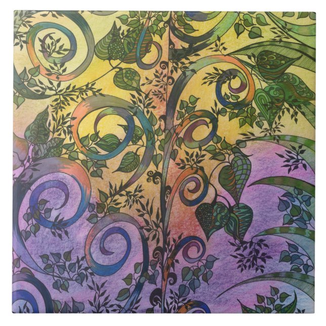 Delusions Illusions Large Ceramic Tile (Front)