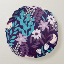 Deluxe B&B Floral Elegance Round Pillow