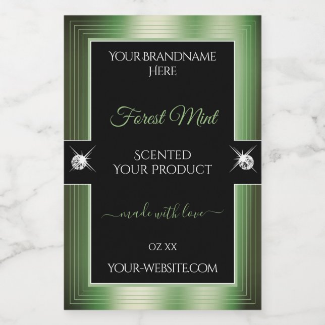 Deluxe Black Forest Green Brilliants Product Label (Single Label)