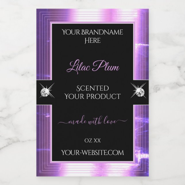 Deluxe Black Lilac Shiny Brilliants Product Label (Single Label)