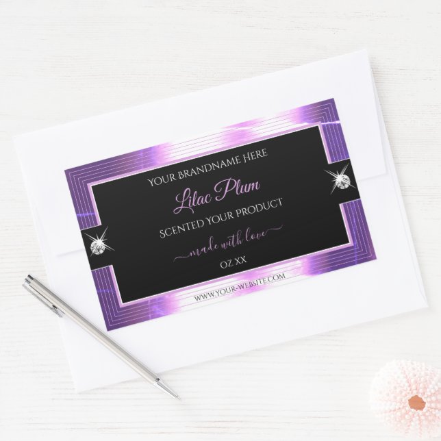 Deluxe Black Lilac Shiny Brilliants Product Label (Envelope)