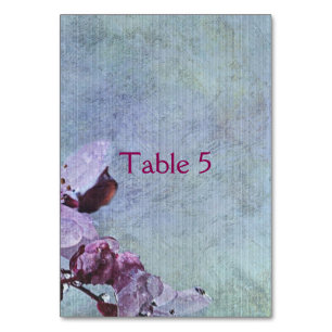 Deluxe Blue and Purple Classic Floral Table Number