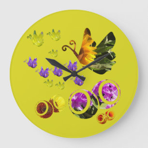deluxe butterflies large clock