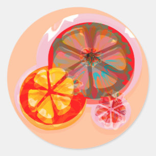 Deluxe citrus orange  classic round sticker