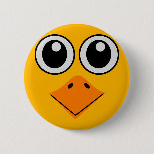 deluxe colourful bird face 6 cm round badge