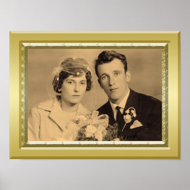 Deluxe gold border frame custom photo poster (Front)