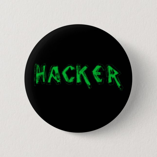 Deluxe Hacker rough font 6 Cm Round Badge (Front)
